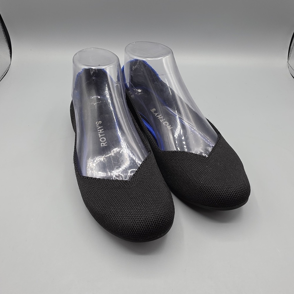 Rothy's‎ The Flat Womens 7 Black Knit Ballet Flats Slip On Round Toe Shoes